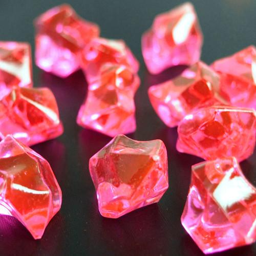 Acrylic Crystal Ice Rocks Table Scatter, 1-Inch, 150-Piece, Hot Pink