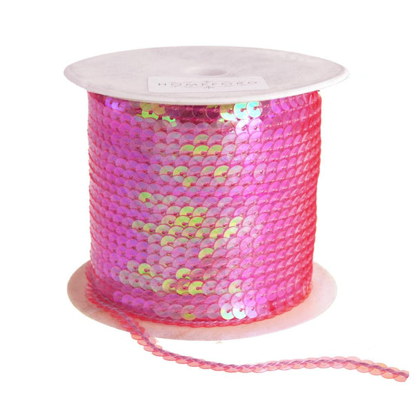 Metallic Sequins Ribbon, 1/4-Inch, 100 Yards, Hot Pink