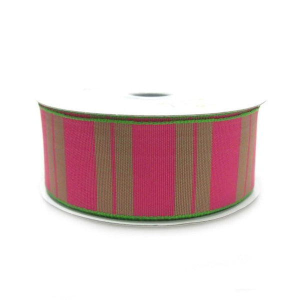 Color Vertical Lines Poly Ribbon, 1-1/2-Inch, 10 Yards, Hot Pink