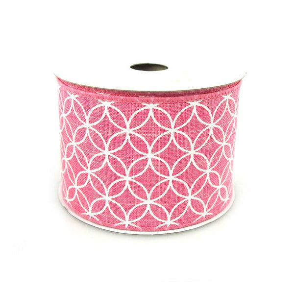 Curved Diamond Canvas Ribbon, 2-1/2-Inch, 10 Yards, Pink