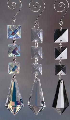 Acrylic Chandelier Crystals, Icicle Link, 7-Inch, Silver