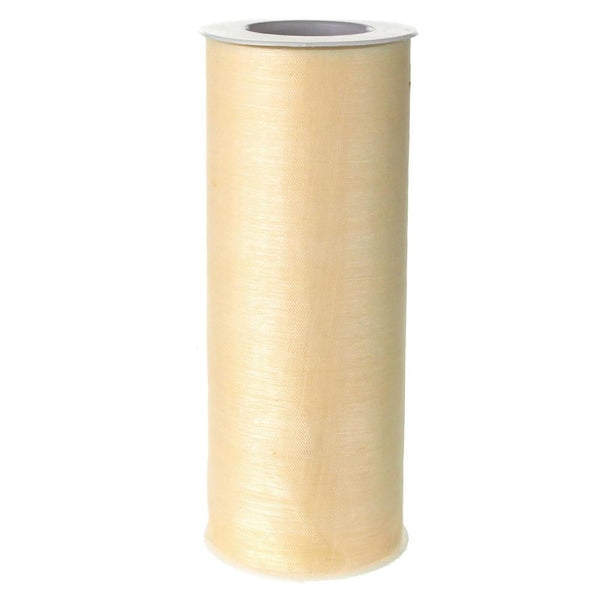 Organza Spool Roll, 6-Inch, 25 Yards, Ivory