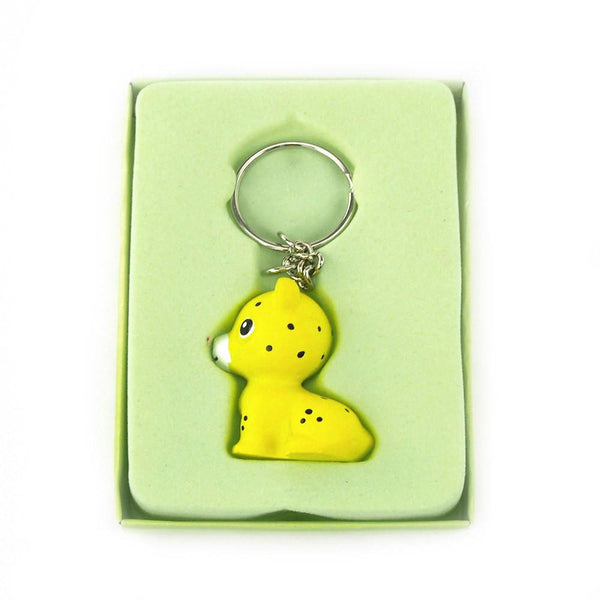 Safari Keychain Favors, 4-Inch, Baby Leopard, Yellow