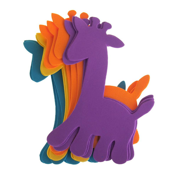 Giraffe Foam Shapes, Assorted Color, 6-Inch, 12-Piece