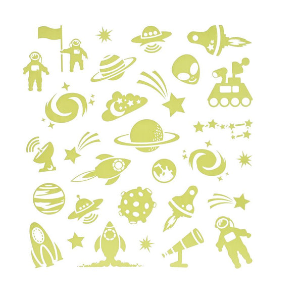 Glow In The Dark Outer Space Stickers, 30-Piece