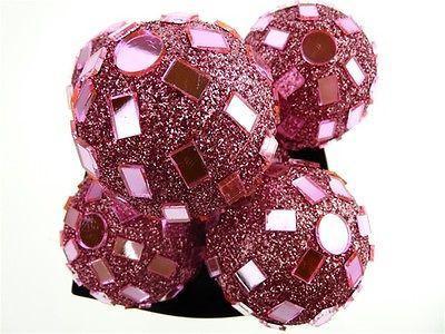 Glitter Disco Ornament Balls, 2-1/4-inch, 6-Piece, Pink