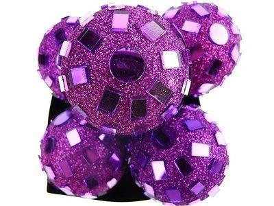 Glitter Disco Ornament Balls, 2-1/4-inch, 6-Piece, Purple