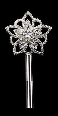 Crystal Rhinestone Scepters, 19-inch, Orchid Flower, CLOSEOUT