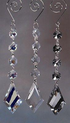 Acrylic Chandelier Crystals, Diamond Link, 7-Inch, Silver