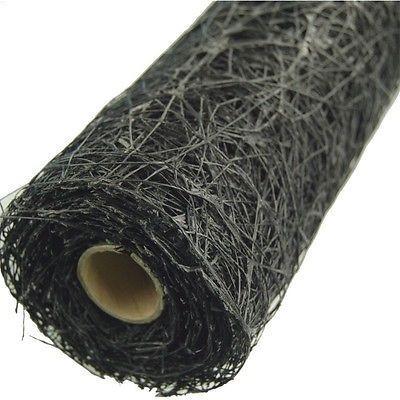 Sisal Florist Mesh Wrap Roll, 21-inch, 10-yard, Black