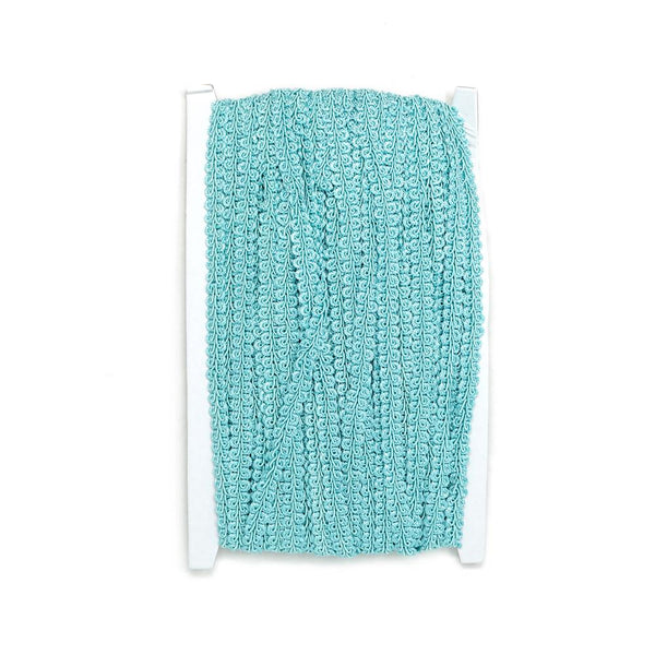 Metallic Waved Trim, Aqua, 10mm, 25-Yard
