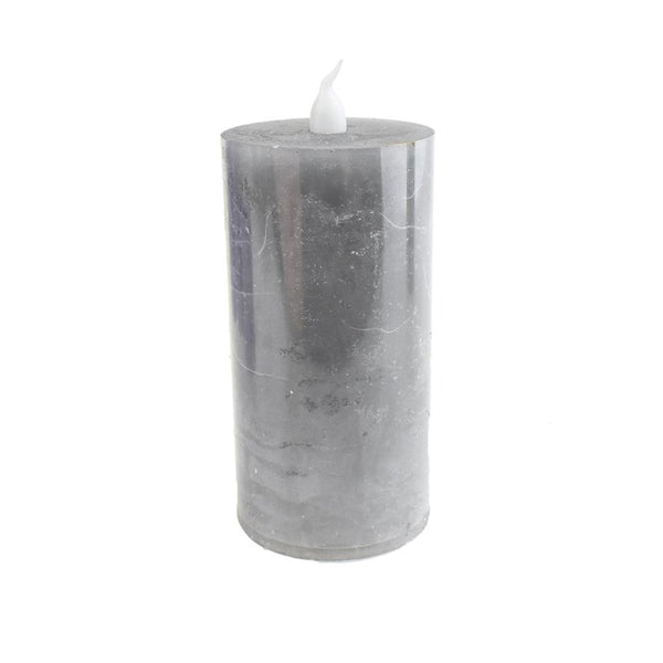 Battery Operated LED Votive Candle with Built-In Timer, Grey, 4-Inch