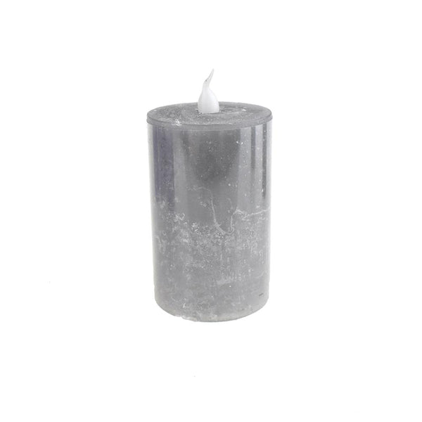 Battery Operated LED Votive Candle with Built-In Timer, Grey, 3-Inch