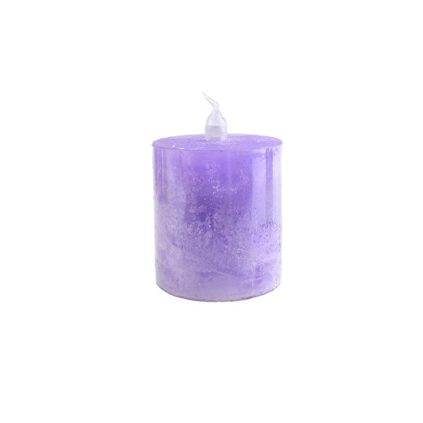Battery Operated LED Votive Candle with Built-In Timer, Lilac, 2-1/4-Inch