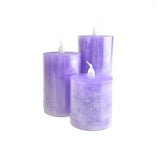 Battery Operated LED Votive Candle with Built-In Timer, Lilac, 4-Inch