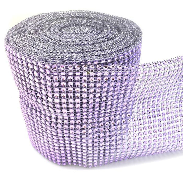 Rhinestone Diamond Wrap Ribbon, 4-3/4-Inch, 10 Yards, Lavender