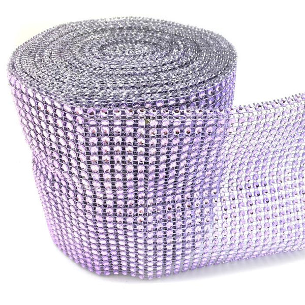 Rhinestone Diamond Wrap Ribbon, 4-3/4-Inch, 10 Yards, Lavender