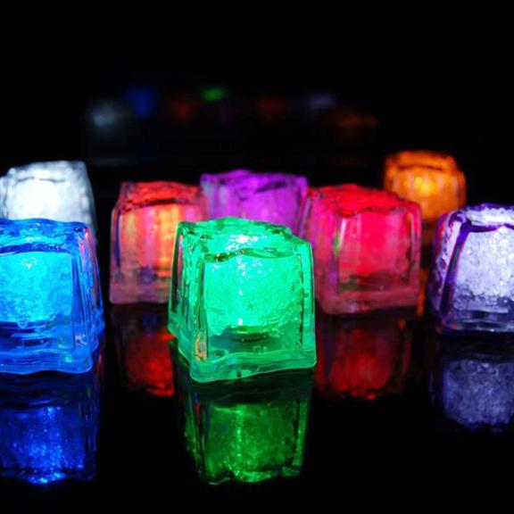 LED Ice Cubes Waterproof Submersible, 12-Piece, Multi-color