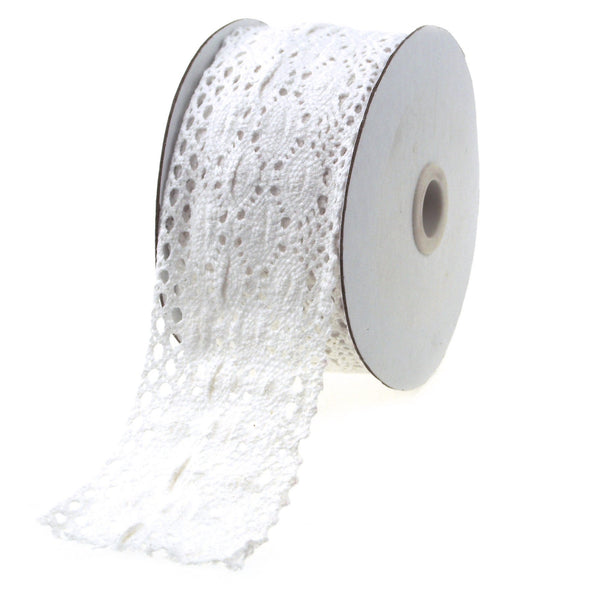 Crochet Trim Ribbon, 2-1/3-Inch, 10 Yards, White