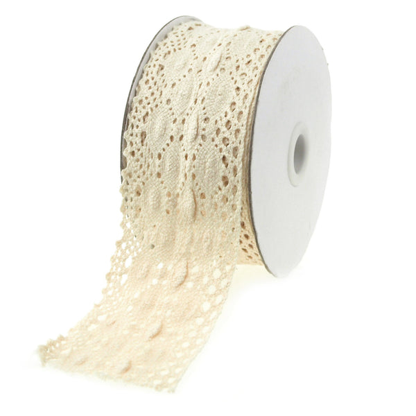 Crochet Trim Ribbon, 2-1/3-Inch, 10 Yards, Ivory