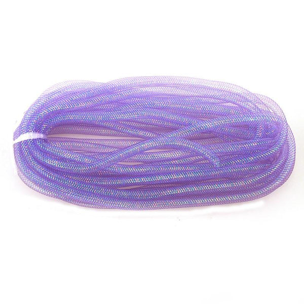 Solid Mesh Tubing Deco Flex Ribbon, 8mm, 10 Yards, Lavender