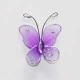 Organza Nylon Glitter Butterflies, 1-inch, 12-Piece