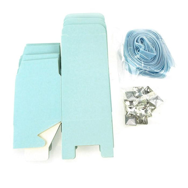 Paper Favor Cube Boxes Kit, 2-inch, 12-Piece, Light Blue