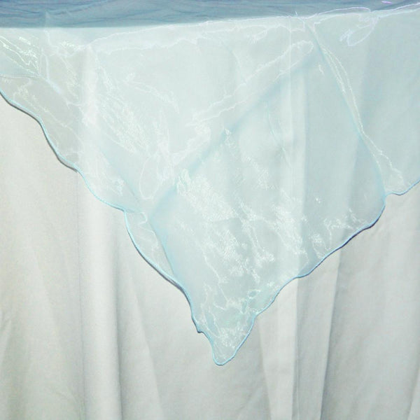 Organza Table Cover Overlay, 80-inch, Light Blue