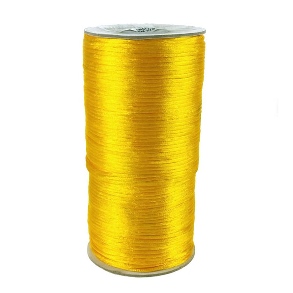 Satin Rattail Cord Chinese Knot, 1/16-Inch, 200 Yards, Light Gold