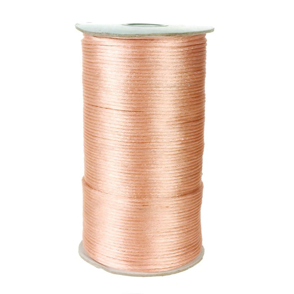 Satin Rattail Cord Chinese Knot, 1/16-Inch, 200 Yards, Peach