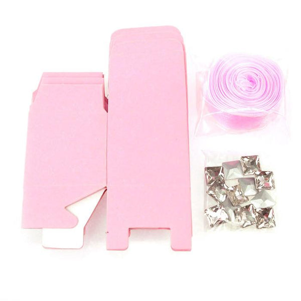 Paper Favor Cube Boxes Kit, 2-inch, 12-Piece, Light Pink