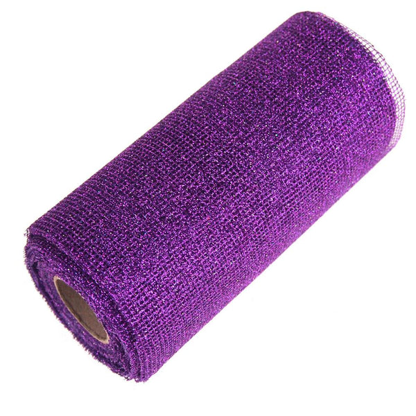 Glitter Mesh Net Roll, 6-Inch, 10 Yards, Purple