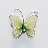 Organza Nylon Glitter Butterflies, 1-inch, 12-Piece
