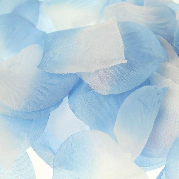 Two Tone Faux Rose Petals Table Confetti, 400-Piece, Light Blue