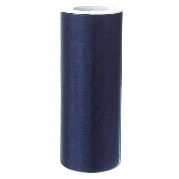 Organza Spool Roll, 6-Inch, 25 Yards, Navy Blue