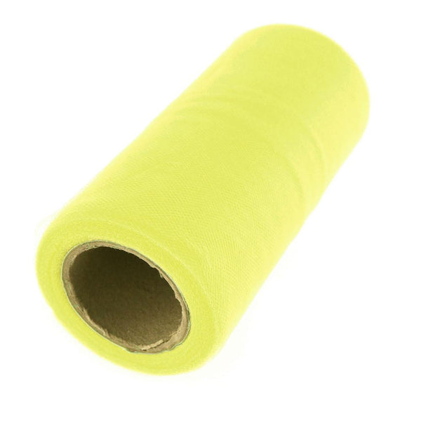Premium American Tulle Spool Roll, Made in the USA, 6-Inch, 25 Yards, Neon Yellow