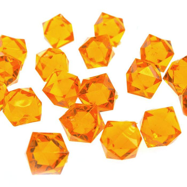 Acrylic Ice Rocks Twelve Point Star, 3/4-Inch, 150-Piece, Orange