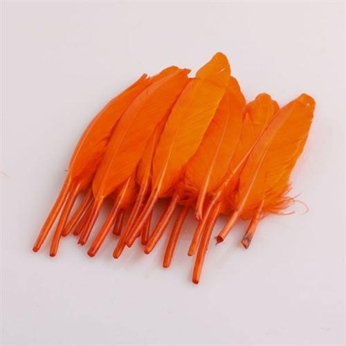 Duck Feather Decorative, 6-inch, 50-Piece, Orange