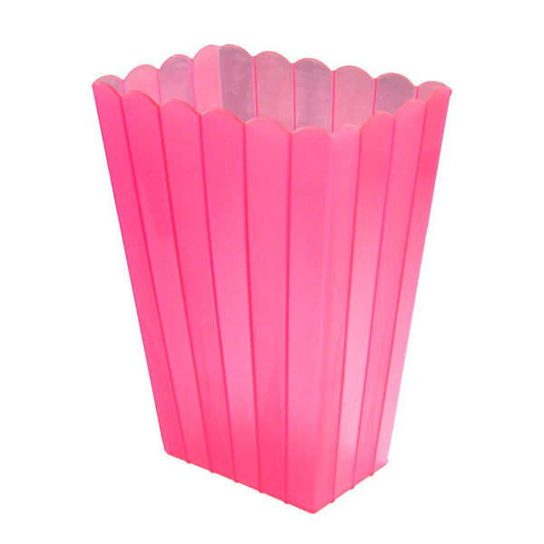Plastic Scalloped Container with Lines, 7-1/2-Inch, Clear/Fuchsia