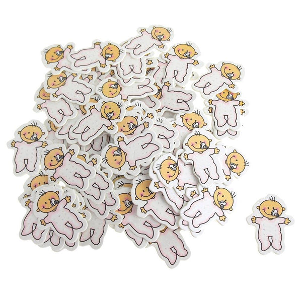 Pacifier Baby Girl Favors, 1-1/2-Inch, 100-Piece, White/Pink