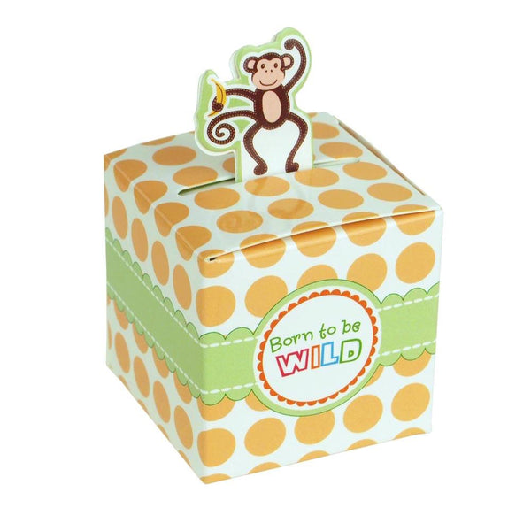 Monkey Safari Animal Baby Shower Favor Boxes, 2-Inch, 12-Piece