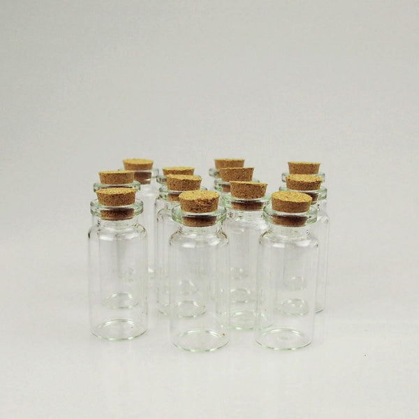 Mini Corked Jars Tube Bottle Favors, 12-Piece, 2-inch