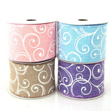 Stylish Swirl Canvas Ribbon, 2-1/2-inch, 10-yard