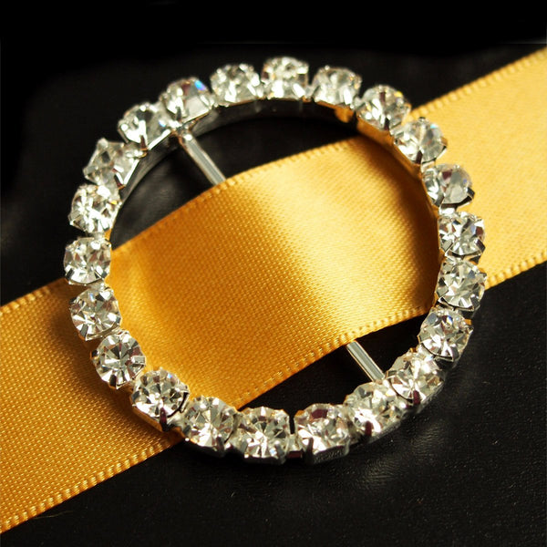 Rhinestone Crystal Buckles, 1-3/4-inch, 4-Piece, Round