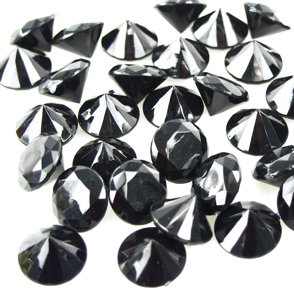 Acrylic Crystal Diamond Table Confetti, 3/4-Inch, 10-Ounce, 150-Count, Solid Black