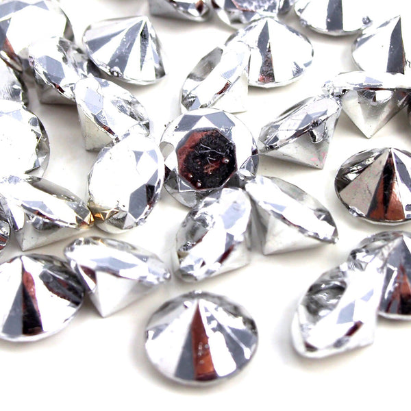 Acrylic Crystal Diamond Table Confetti, 3/4-Inch, 10-Ounce, 150-Count, Metallic Silver