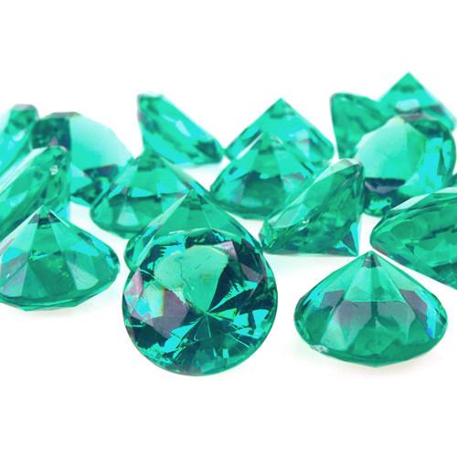 Acrylic Diamond Crystal Table Scatter, 1-3/8-inch, 60-Piece, Light Green