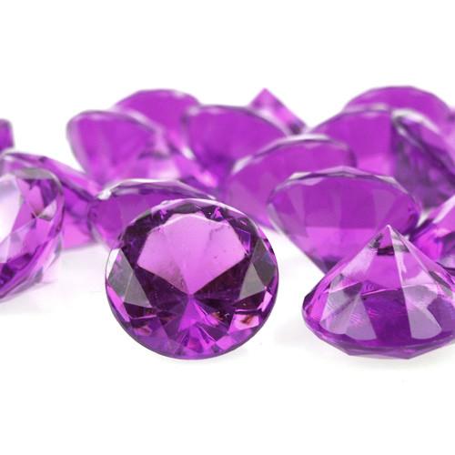 Acrylic Diamond Crystal Table Scatter, 1-3/8-inch, 60-Piece, Purple