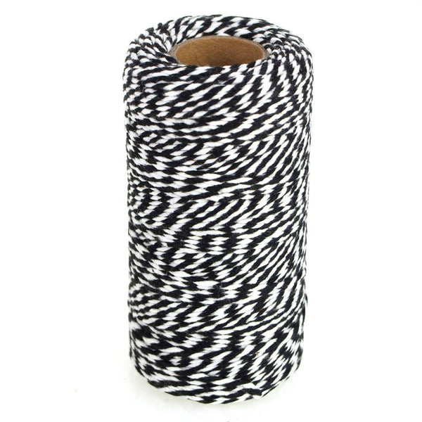 Cotton Bakers Twine Ribbon, 10 Ply, 100 Yards, Black