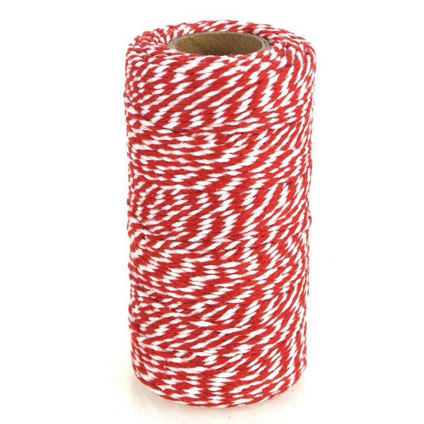 Cotton Bakers Twine Ribbon, 10 Ply, 100 Yards, Red
